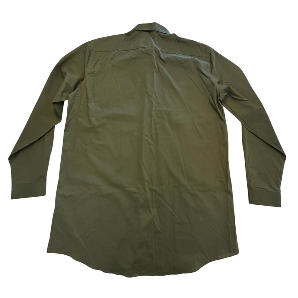 J.Ferrar JF Big & Tall Mens Stretch Dress Shirt Olive Green 18.5 38-39 LS - Picture 7 of 8